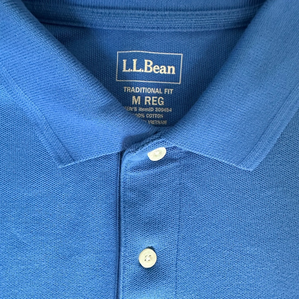 LL Bean | Traditional Fit Blue Polo | Medium - Picture 4 of 4